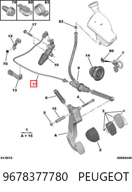 9678377780 Peugeot/Citroen Tubo flexible de embrague