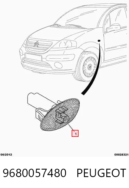 9680057480 Peugeot/Citroen Luz intermitente guardabarros