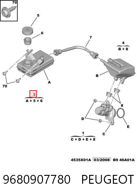 9680907780 Peugeot/Citroen Deposito liquido frenos