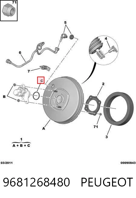 Servofreno Peugeot Partner Tepee monovolumen (2008 - 2018) precio, desde 52,27 EUR
