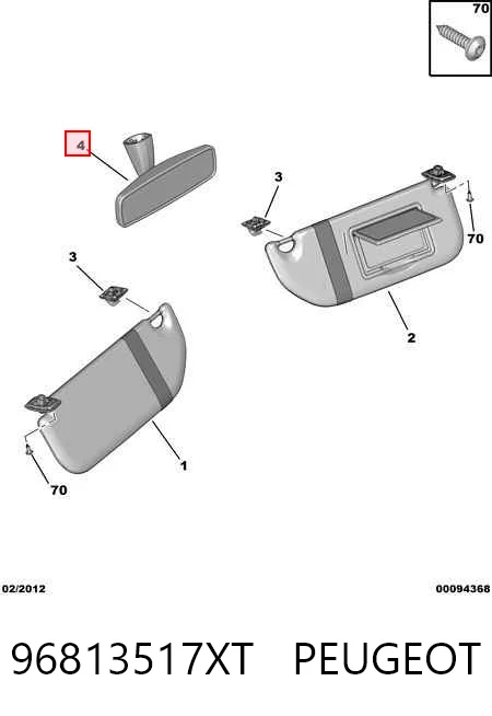 Espejo retrovisor interior para Citroen C4 Cactus 