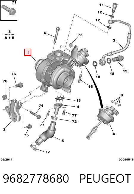 9682778680 Peugeot/Citroen Turbo para motor