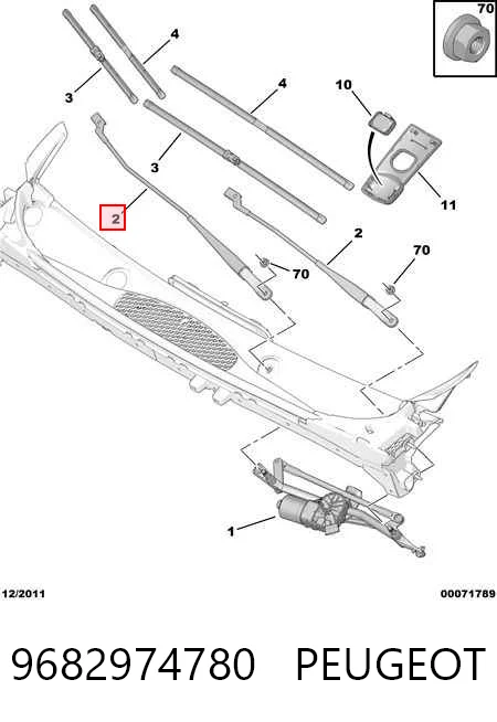 Brazo del limpiaparabrisas lavado de parabrisas para Peugeot Partner Tepee 