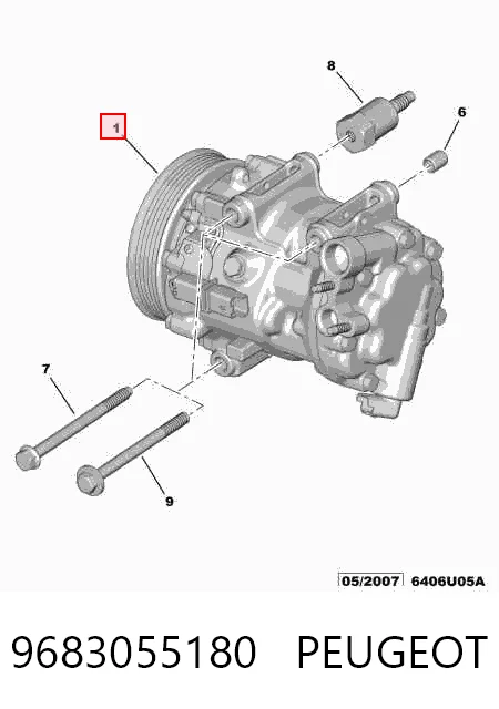 9683055180 Peugeot/Citroen Compresor climatizador