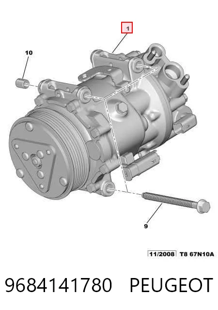 9684141780 Peugeot/Citroen Compresor climatizador