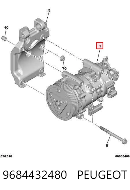 9684432480 Peugeot/Citroen Compresor climatizador