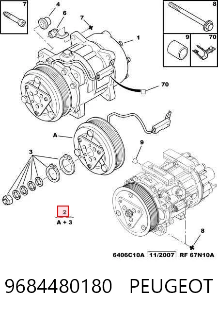 9684480180 Peugeot/Citroen Compresor climatizador
