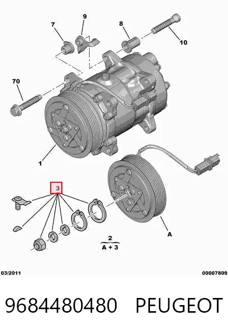 9684480480 Peugeot/Citroen Compresor climatizador