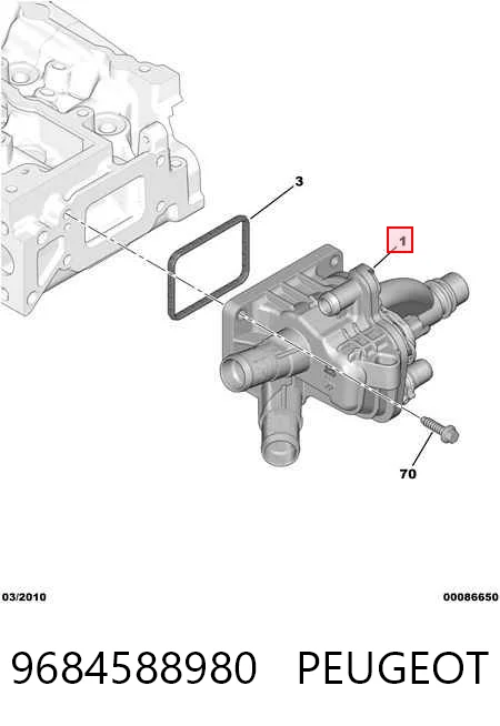 Comprar Carcasa del termostato Citroen Jumpy I BS, BT, BY, BZ a bajo precio