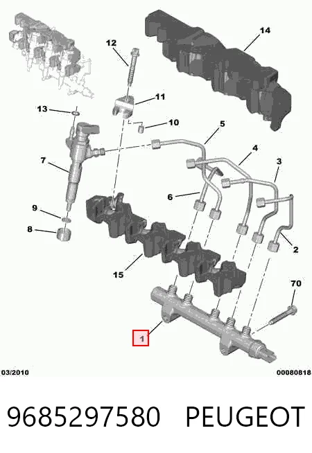 Rampa de combustible 9144A290B Delphi