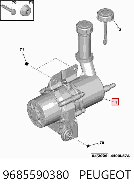 9685590380 Peugeot/Citroen Bomba hidráulica de dirección