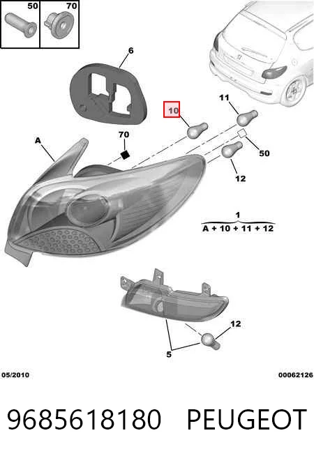 Piloto trasero derecho Peugeot 206 + hatchback (2L, 2M) (2009 - 2013) precio, desde 60,98 EUR