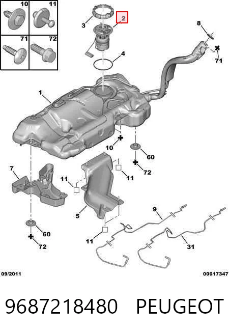 9687218480 Peugeot/Citroen Módulo de alimentación de combustible
