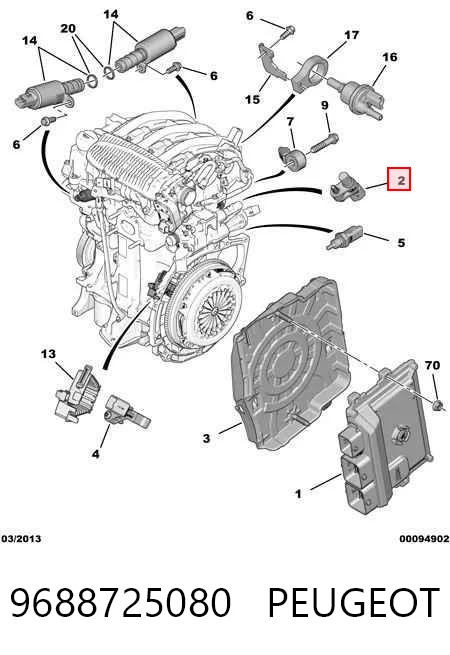 9688725080 Peugeot/Citroen Sensor posición arbol de levas