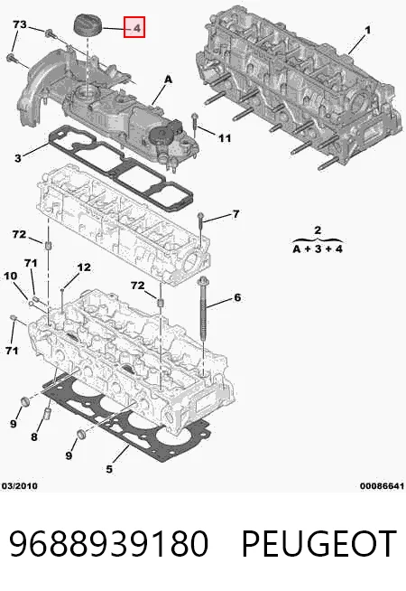 9688939180 Peugeot/Citroen Tapa de culata