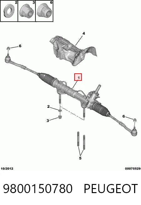 Cremallera caja de direccion para Peugeot 3008 II MC, MR, MJ, M4