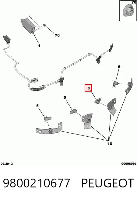 9800210677 Peugeot/Citroen Sensor de estacionamiento delantero