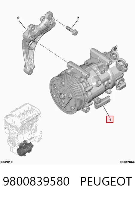 9800839580 Peugeot/Citroen Compresor climatizador