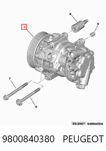 9800840380 Peugeot/Citroen Compresor climatizador