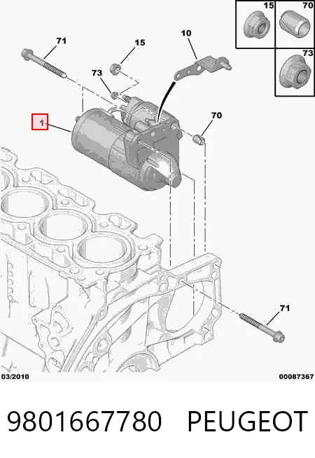 9801667780 Peugeot/Citroen Arranque motores