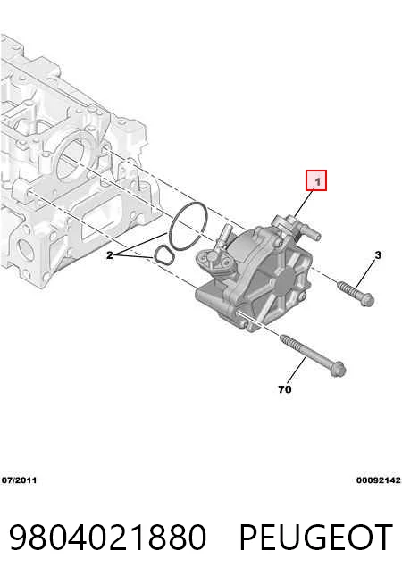 9804021880 Peugeot/Citroen Bomba de vacío de frenado