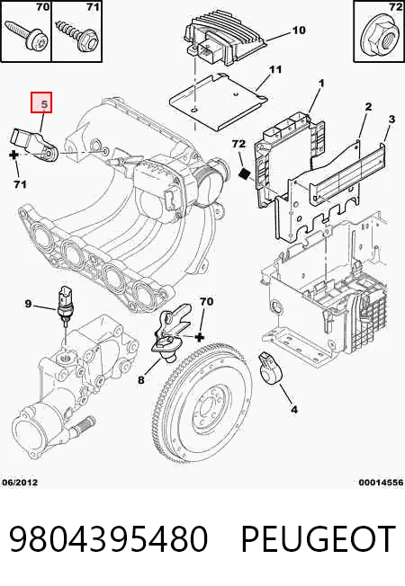 9804395480 Peugeot/Citroen Sensor De Presion Del Colector De Admision