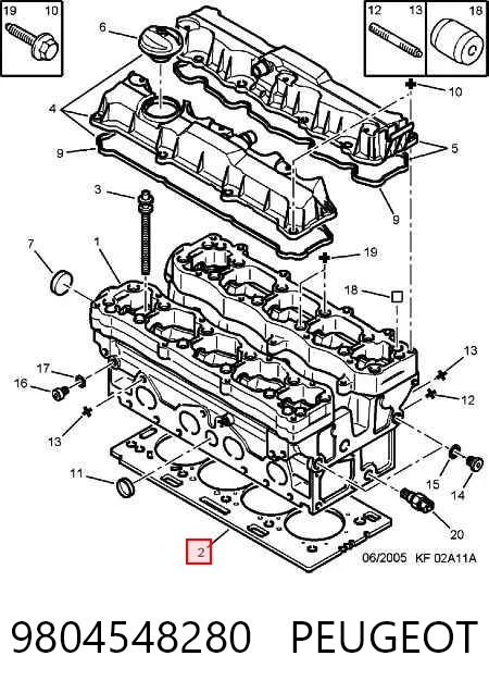 9804548280 Peugeot/Citroen Empaquetadura de culata