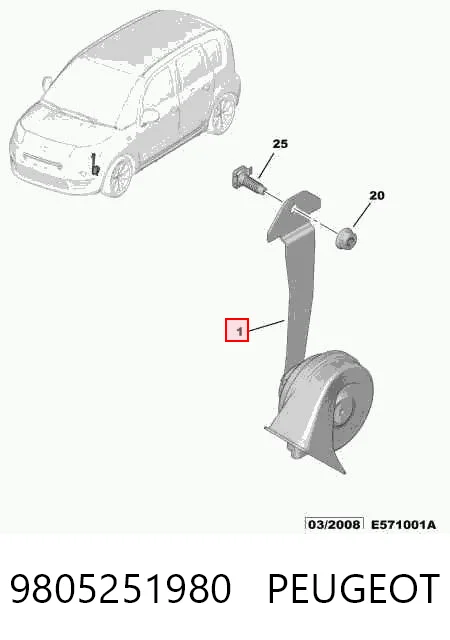 Comprar Claxon Peugeot 207  WA, WC a bajo precio