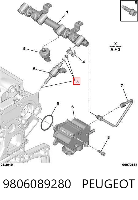 9806089280 Peugeot/Citroen Kit de reparación del inyector