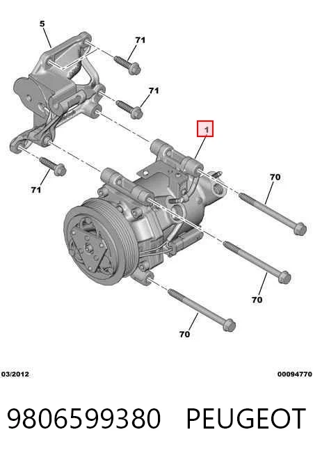 9806599380 Peugeot/Citroen Compresor climatizador