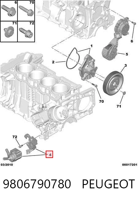 9806790780 Peugeot/Citroen Bomba de agua eléctrica auxiliar