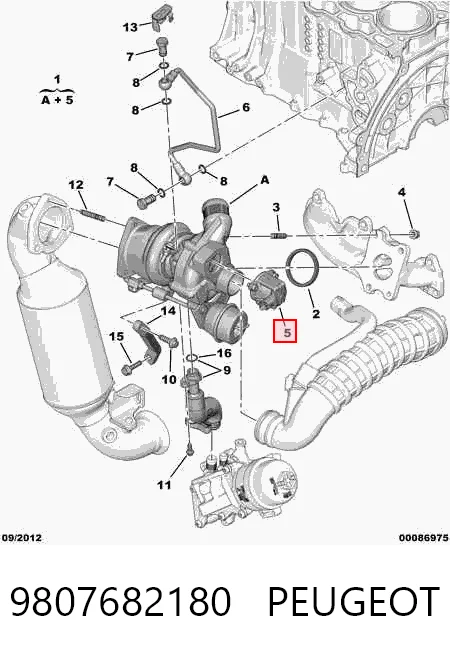 9807682180 Peugeot/Citroen Turbo para motor