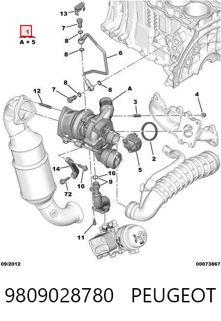 9809028780 Peugeot/Citroen Turbo para motor
