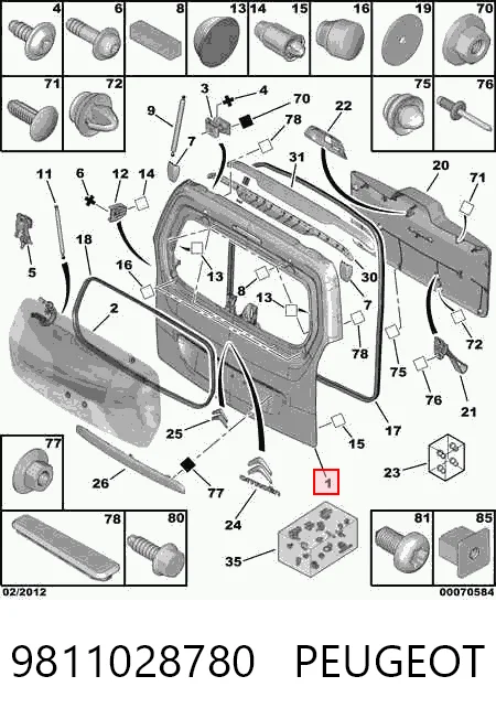 Comprar Puerta trasera del maletero (portón trasero) Citroen Berlingo  B9 a bajo precio