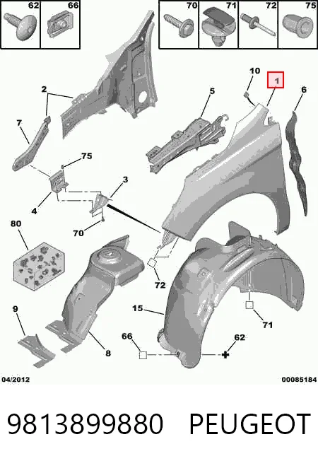 Aleta delantera izquierda Polcar 233801J precio, desde 104,27 EUR
