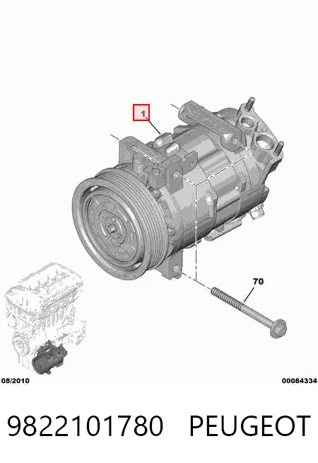 9822101780 Peugeot/Citroen Compresor climatizador