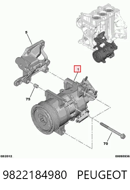 9822184980 Peugeot/Citroen Compresor climatizador