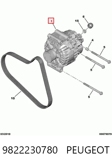 9822230780 Peugeot/Citroen Alternador de coche