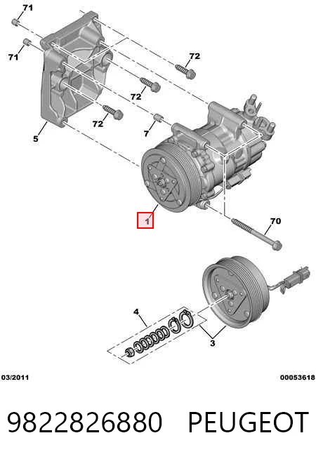 9822826880 Peugeot/Citroen Compresor climatizador