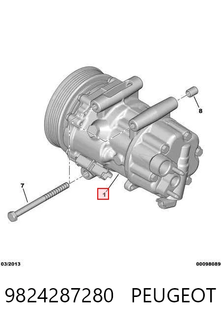 9824287280 Peugeot/Citroen Compresor climatizador