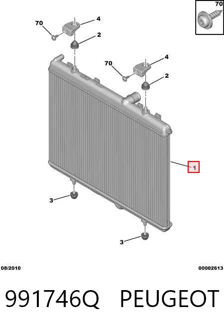 Radiador de refrigeración del motor PEUGEOT 991746Q