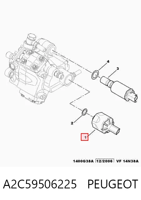 A2C59506225 Peugeot/Citroen Válvula reguladora de presión del sistema common rail