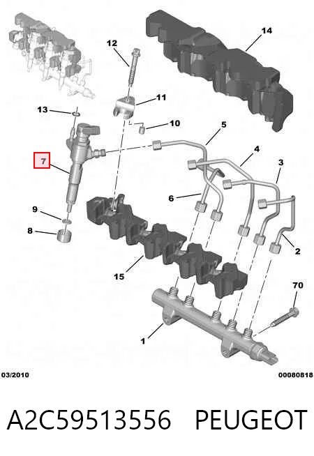 A2C59513556 Peugeot/Citroen Inyector de combustible