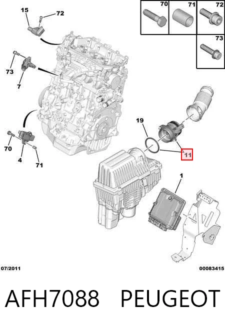 AFH7088 Peugeot/Citroen Sensor de flujo de aire