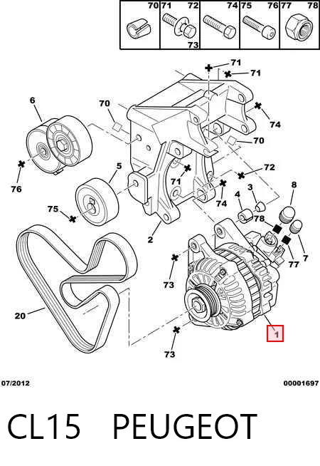 CL15 Peugeot/Citroen Alternador de coche