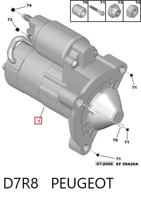 D7R8 Peugeot/Citroen Arranque motores