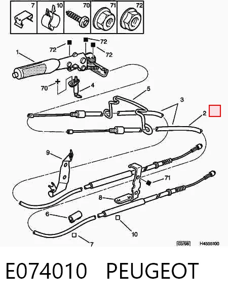 Cable de freno de mano trasero izquierdo para Citroen ZX N2