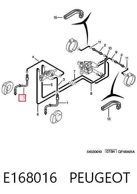 Tubo flexible de frenos delantero para Citroen Jumpy I (BU)