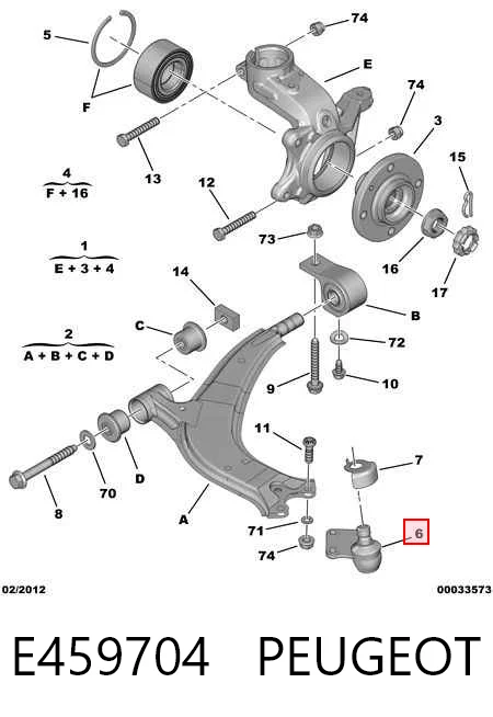Rótula inferior de suspensión para Geely CK