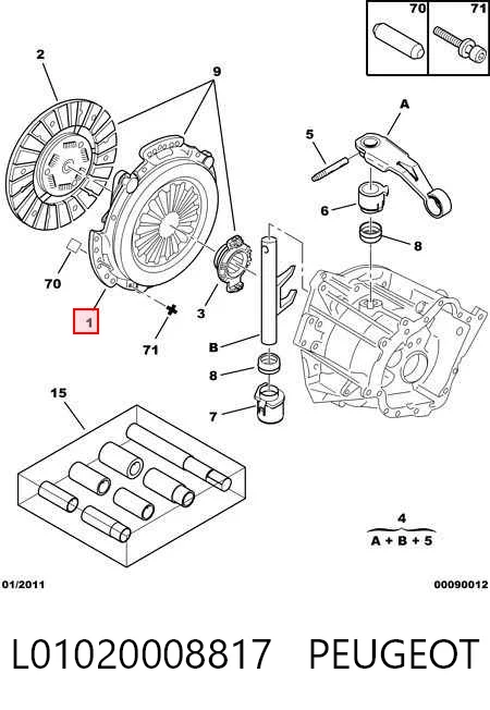 Plato de presión del embrague L01020008817 PEUGEOT